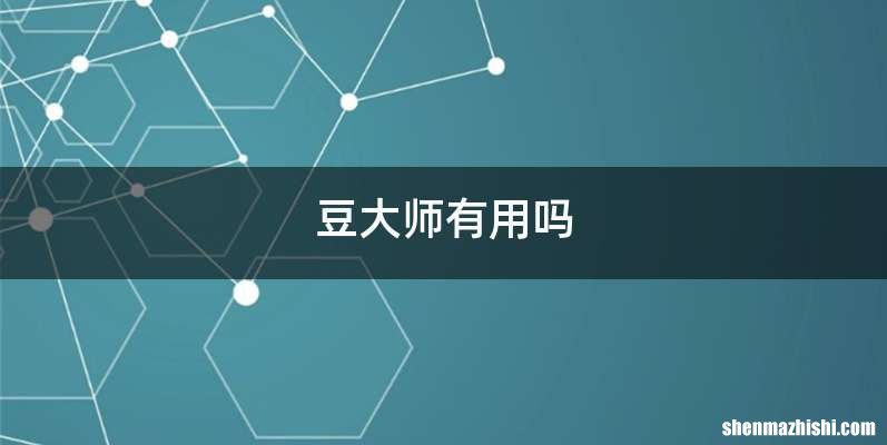 豆大师有用吗