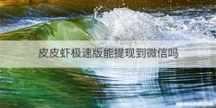 皮皮虾极速版能提现到微信吗