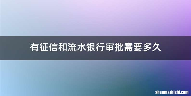 有征信和流水银行审批需要多久