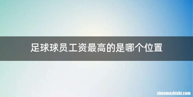 足球球员工资最高的是哪个位置