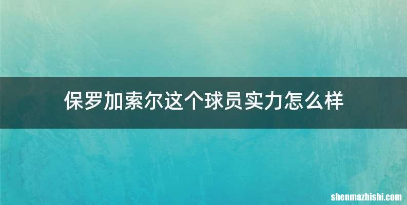 保罗加索尔这个球员实力怎么样