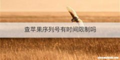 查苹果序列号有时间限制吗