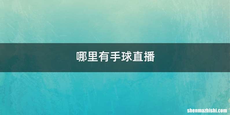 哪里有手球直播