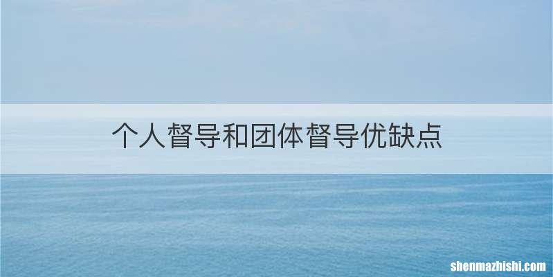 个人督导和团体督导优缺点