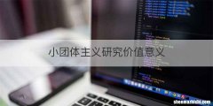 小团体主义研究价值意义
