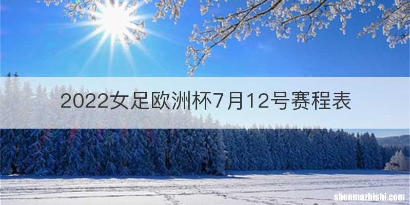2022女足欧洲杯7月12号赛程表