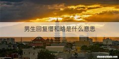 男生回复懵和略是什么意思