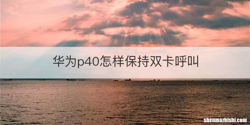 华为p40怎样保持双卡呼叫