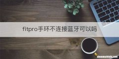 fitpro手环不连接蓝牙可以吗