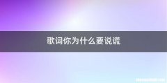 歌词你为什么要说谎