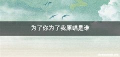 为了你为了我原唱是谁