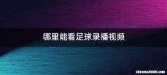 哪里能看足球录播视频