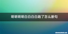 明明明明白白白白跑了怎么断句
