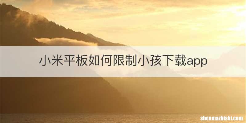 小米平板如何限制小孩下载app