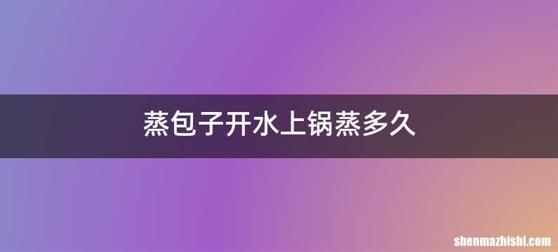 蒸包子开水上锅蒸多久