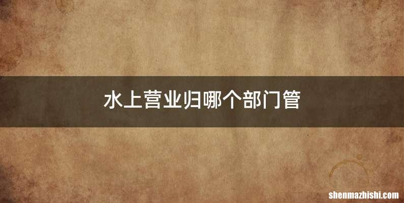 水上营业归哪个部门管