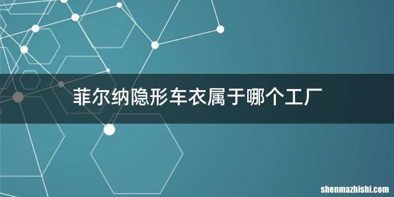 菲尔纳隐形车衣属于哪个工厂