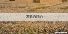 吸氮的目的