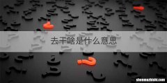 去干啥是什么意思