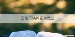 王刚干锅鸭正宗做法