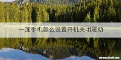一加手机怎么设置开机关闭震动