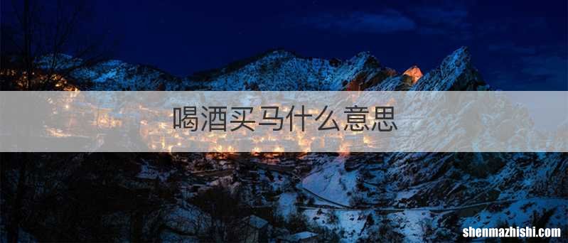 喝酒买马什么意思