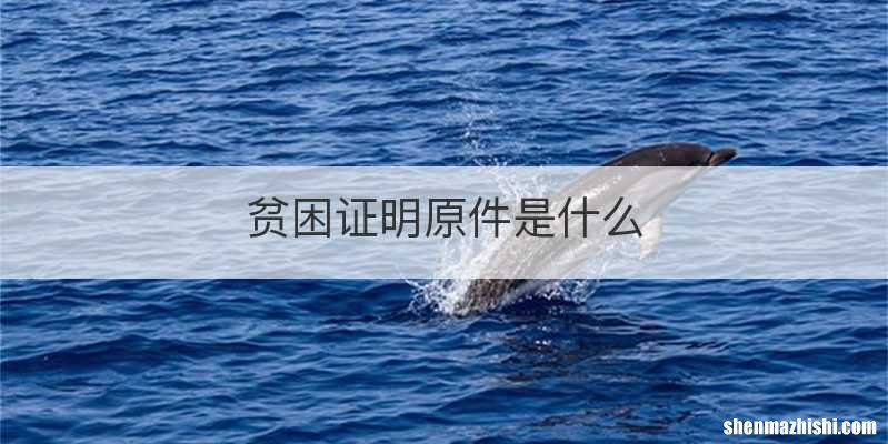 贫困证明原件是什么