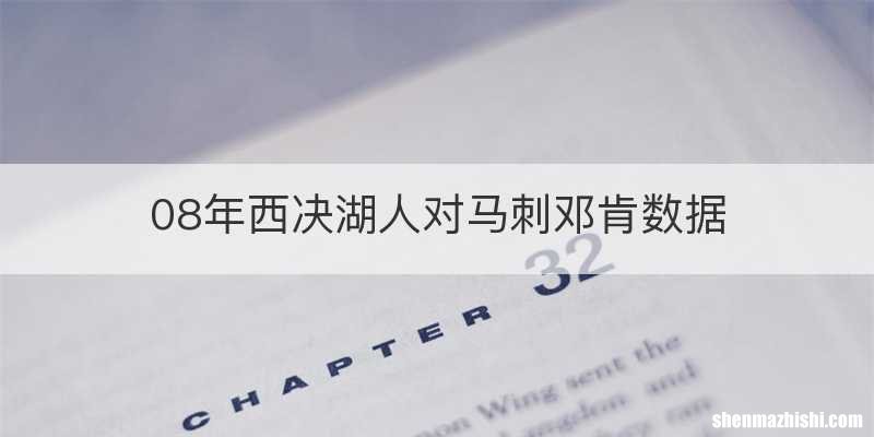 08年西决湖人对马刺邓肯数据