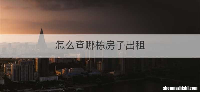 怎么查哪栋房子出租