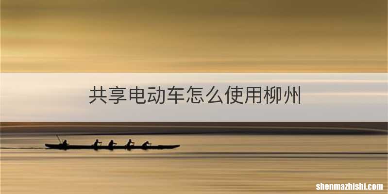 共享电动车怎么使用柳州