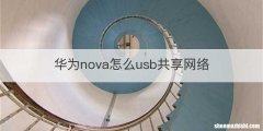 华为nova怎么usb共享网络