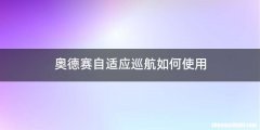 奥德赛自适应巡航如何使用