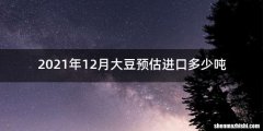2021年12月大豆预估进口多少吨