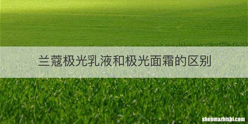 兰蔻极光乳液和极光面霜的区别