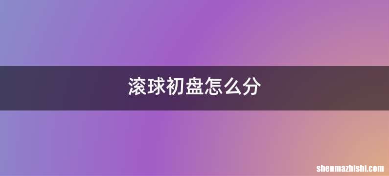 滚球初盘怎么分