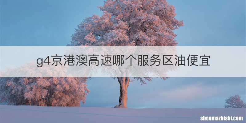 g4京港澳高速哪个服务区油便宜