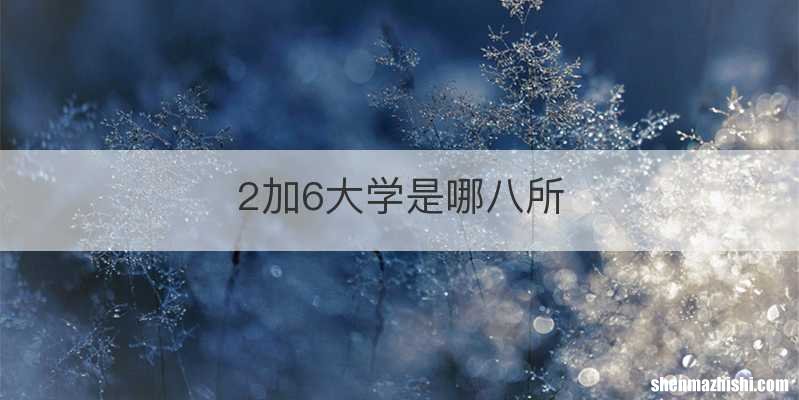 2加6大学是哪八所