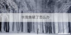 水泡鱼破了怎么办
