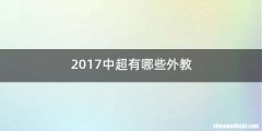2017中超有哪些外教