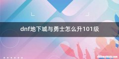 dnf地下城与勇士怎么升101级