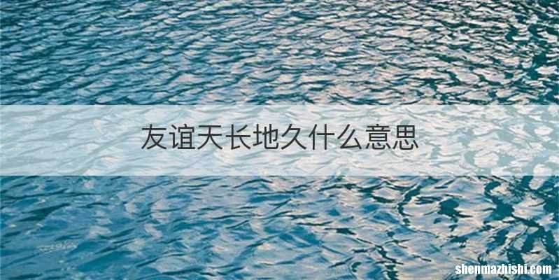 友谊天长地久什么意思