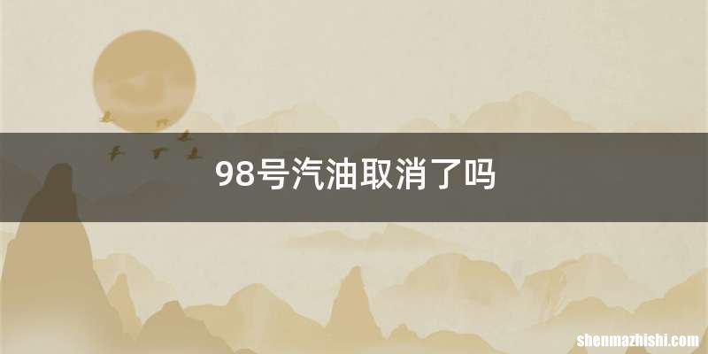 98号汽油取消了吗