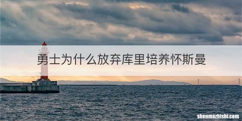 勇士为什么放弃库里培养怀斯曼