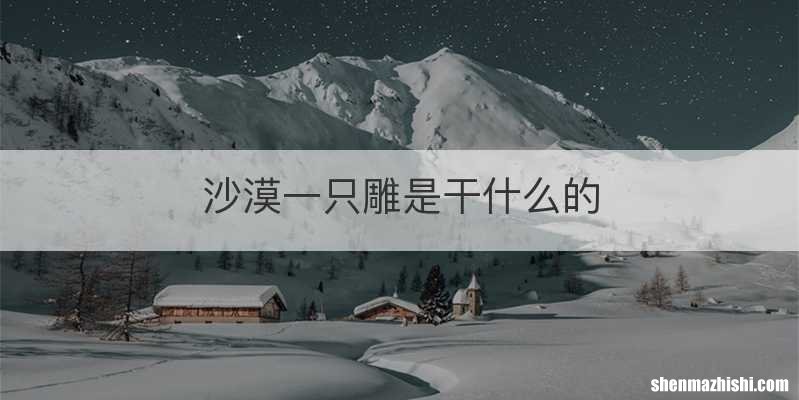 沙漠一只雕是干什么的