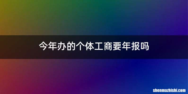 今年办的个体工商要年报吗