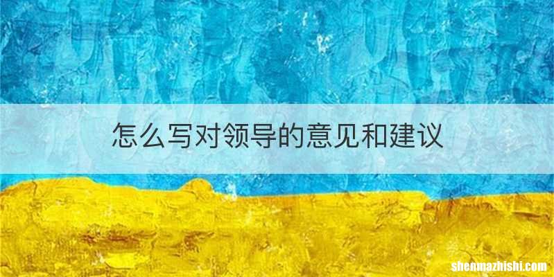 怎么写对领导的意见和建议