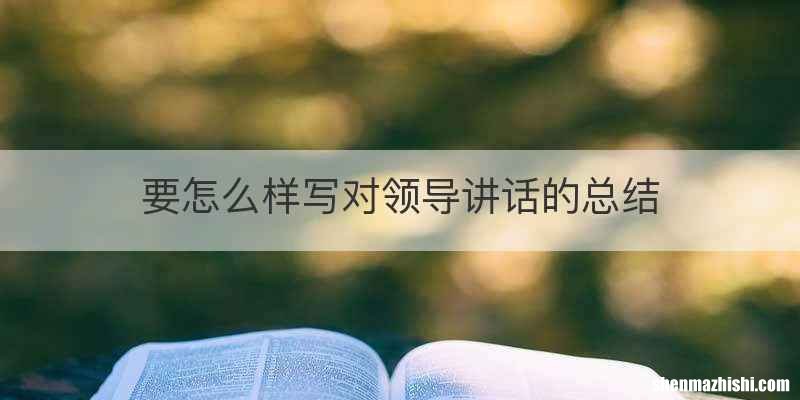 要怎么样写对领导讲话的总结