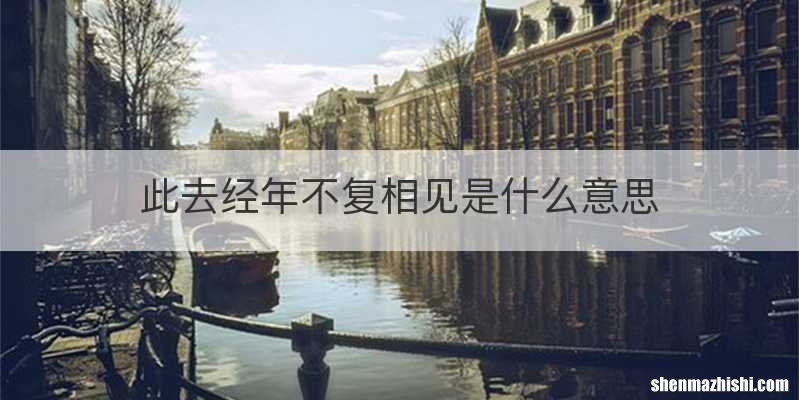 此去经年不复相见是什么意思