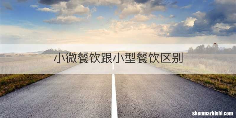 小微餐饮跟小型餐饮区别
