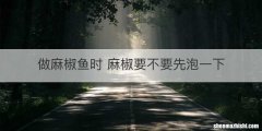 做麻椒鱼时 麻椒要不要先泡一下